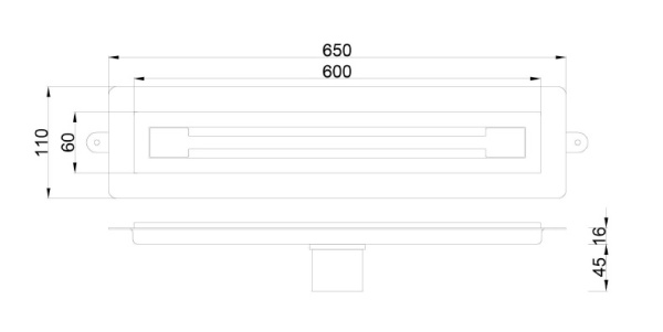 Душевой лоток Boheme Infinity 65x10 981-60-CR satin