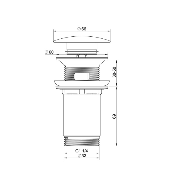 Донный клапан для раковины Wonzon & Woghand WW-88SS09-BGM темный графит брашированный
