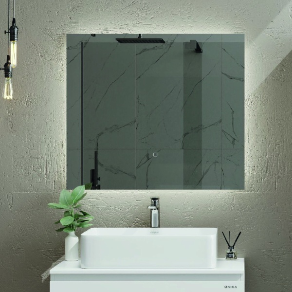 Зеркало Onika Люма 80x70 208098 белое с подсветкой и сенсором