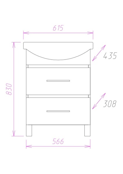 Тумба под раковину Onika Дельта 106090 55 см ясень шимо светлый (раковина Грация 60)