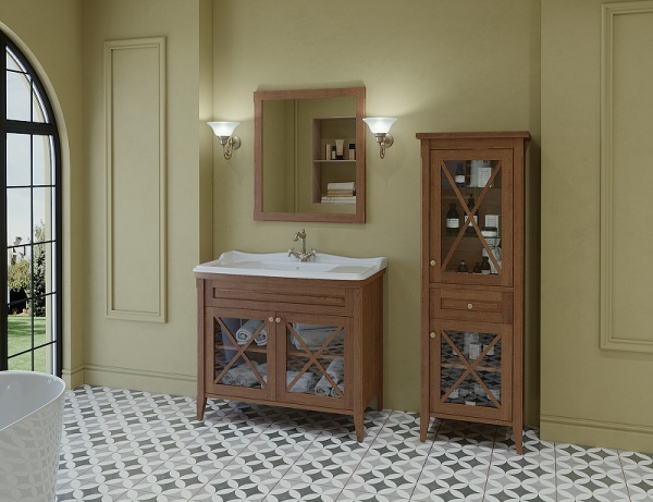 Тумба с раковиной Caprigo Napoli Promo 33625-075.000.00.20 95 см темное дерево