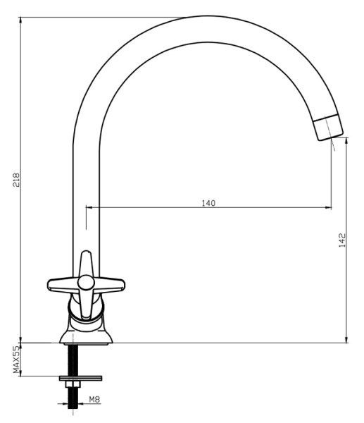 Смеситель для раковины Voda Star STR26 хром глянцевый