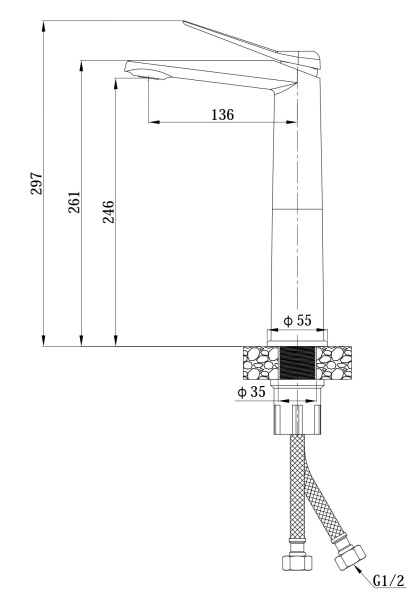 Смеситель для раковины Esko Shanghai Gold SHA25Gold золотой сатин матовый