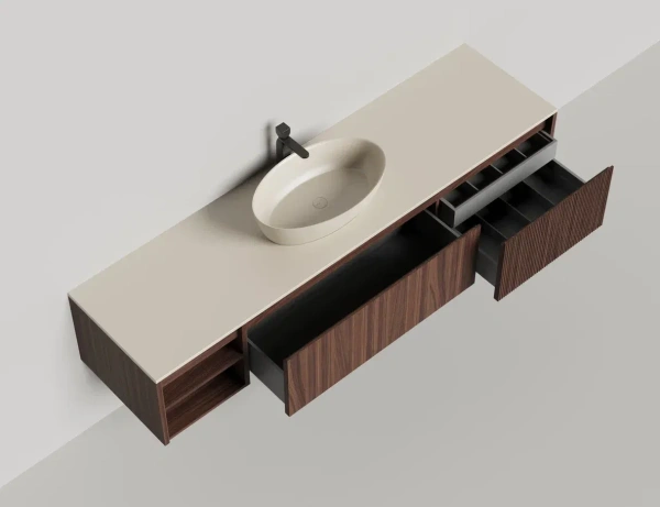 Тумба под раковину Salini Domino 200 см 27D220A окрашивание по RAL шпон