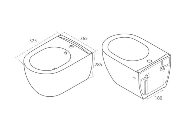 Биде Boheme Bianca 964-WM подвесное белый