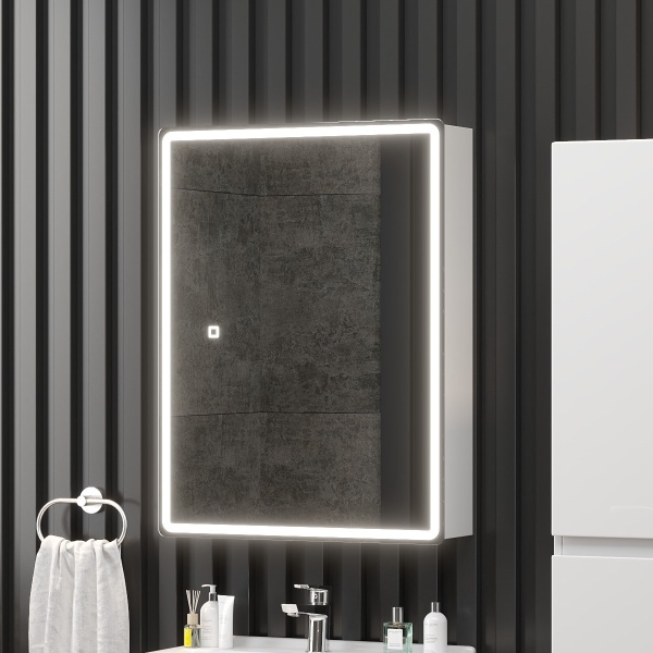 Зеркальный шкаф Onika Орби 207049 70 см белый с подсветкой