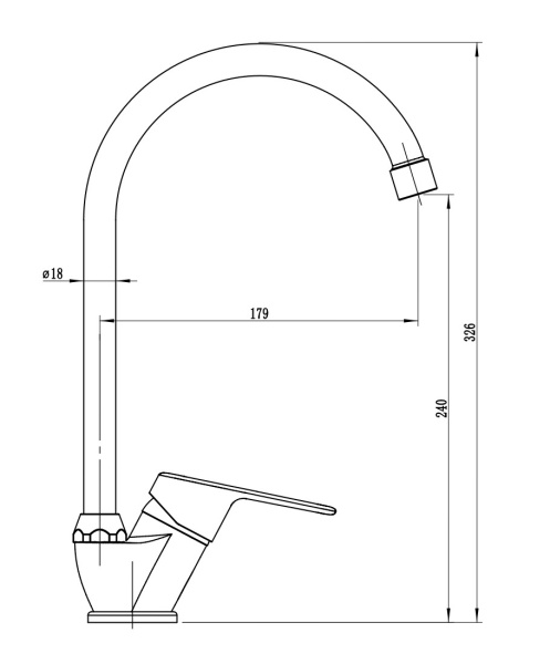 Смеситель для кухонной мойки Voda Wave WA03G хром