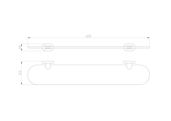 Стеклянная полка для ванной Wonzon & Woghand First WW-8427 хром глянцевая