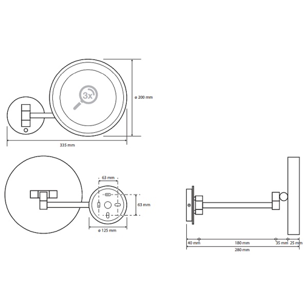 Косметическое зеркало Bemeta 116201772 хром глянцевое с подсветкой и сенсором