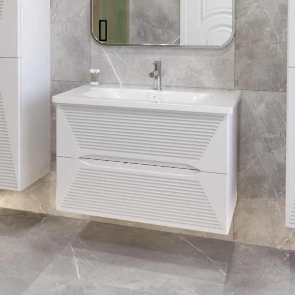 Тумба с раковиной Caprigo Modo Terza 35613-SF027 75 см белая