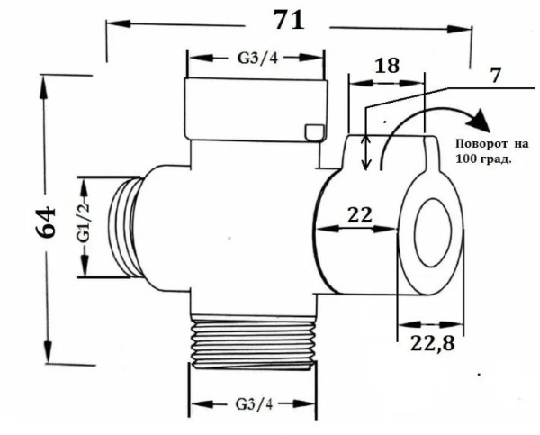 Девиатор для смесителя Esko EDV1CER механический