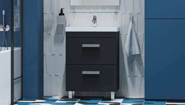 Тумба под раковину Velvex Orlando tn.ORL.CLA.60.2Y графит 60 см серая