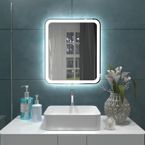 Зеркало Onika Магна 50x80 205024 белое с подсветкой и сенсором