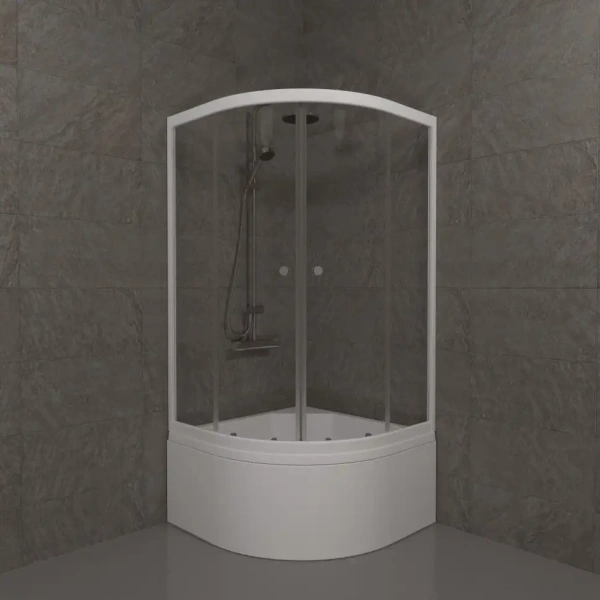 Душевой уголок Triton Ультра 90x90x195 DK323_1 профиль белый, стекло прозрачное