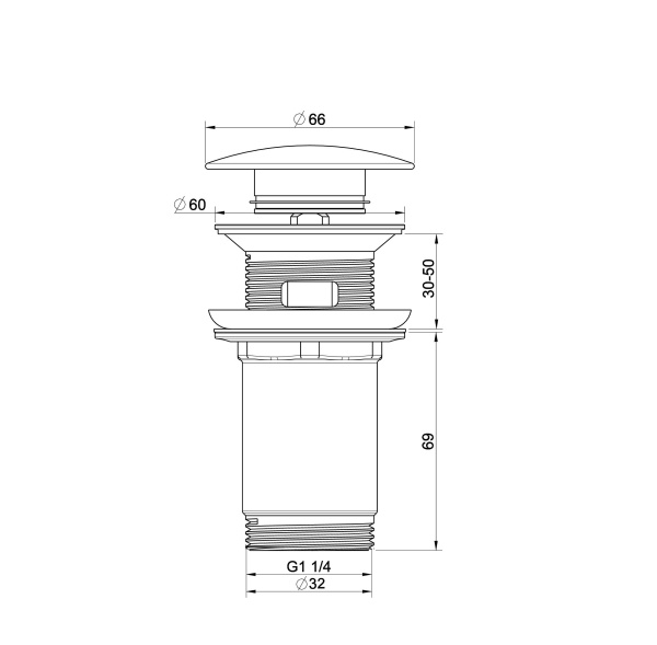 Донный клапан для раковины Wonzon & Woghand WW-88SS09-MW белый матовый