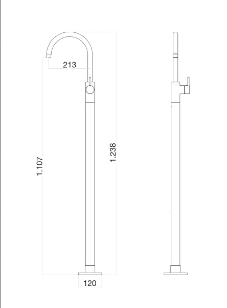 Смеситель напольный Webert Rimini RI832101560 черный матовый