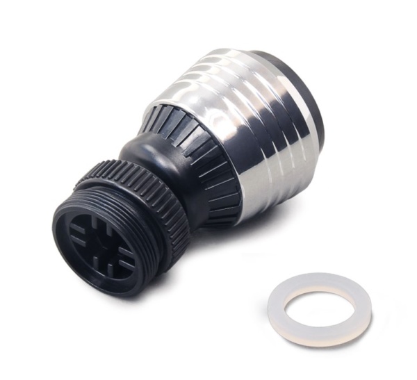 Насадка колокол на шарнире с переходником Voda VNABALLP хром с черным