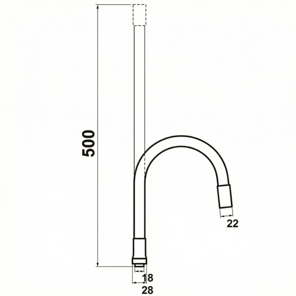Излив гибкий Esko EH401WCr белый