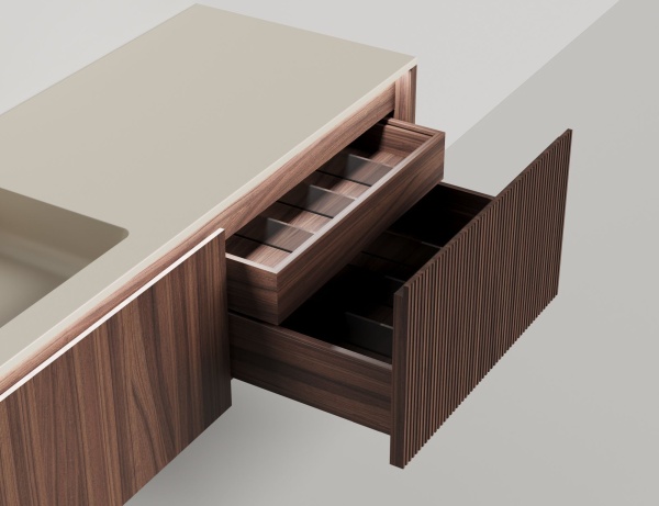 Тумба с раковиной Salini Domino 180 см 27D218ON окрашивание по RAL шпон Onda Plus