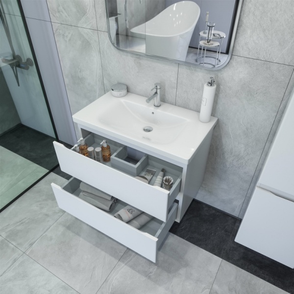 Тумба с раковиной Caprigo Forte 36112-SF027 75 см белая