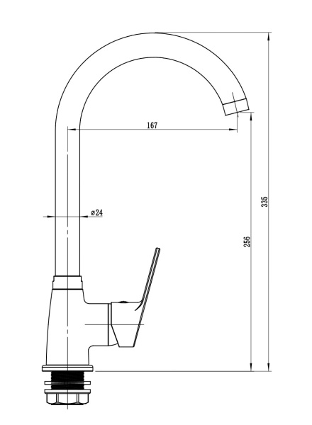 Смеситель для кухонной мойки Voda Tide TD519 хром глянцевый