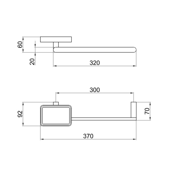 Полотенцедержатель Webert Living LV501601560 черный матовый с мыльницей