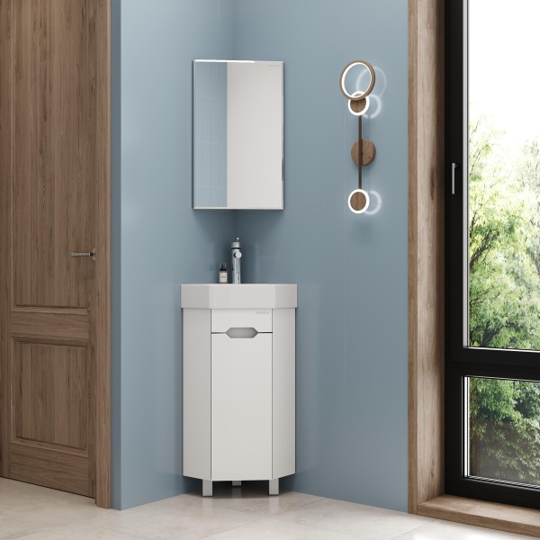 Зеркальный шкаф Onika Мини 303002 40 см белый угловой