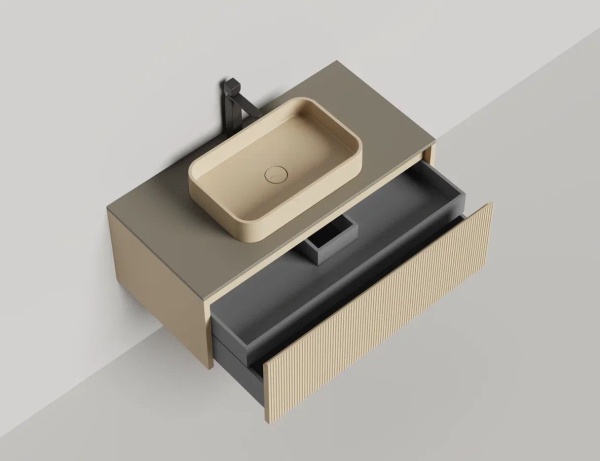 Тумба с раковиной Salini Domino 100 см 27D110ONF окрашивание по RAL эмаль Onda Plus