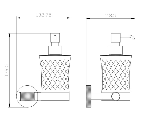 Дозатор для мыла Wonzon & Woghand Majestic WW-9224 черный с золотом глянцевый