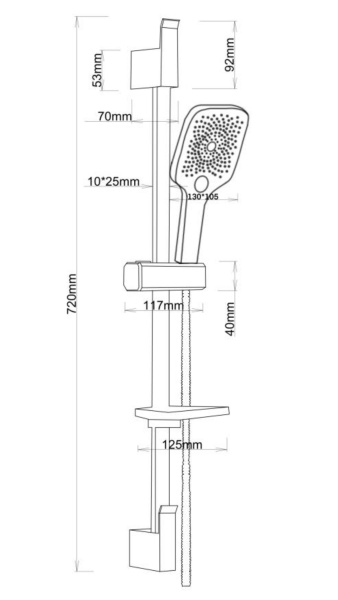Душевой гарнитур Esko SSS1303SQBlack черный
