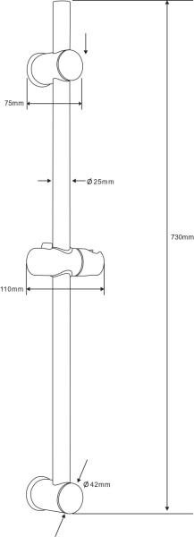Душевая штанга Esko SR725S сатин