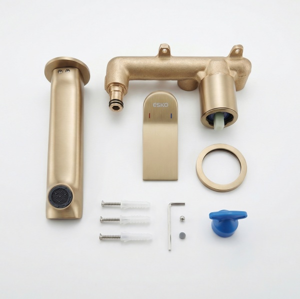 Встраиваемый смеситель для раковины Esko Shanghai Gold SHA28Gold матовое золото