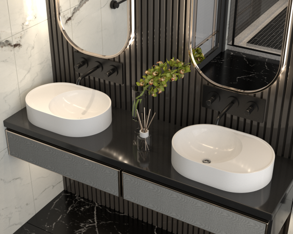 Накладная раковина Madera Luna 4627173210720 50 см белая глянцевая