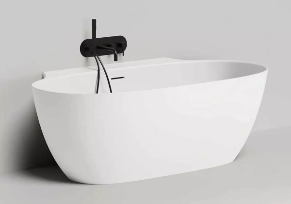 Ванна из литьевого камня Salini Alda Wall 170x90 101915G белая глянцевая пристенная