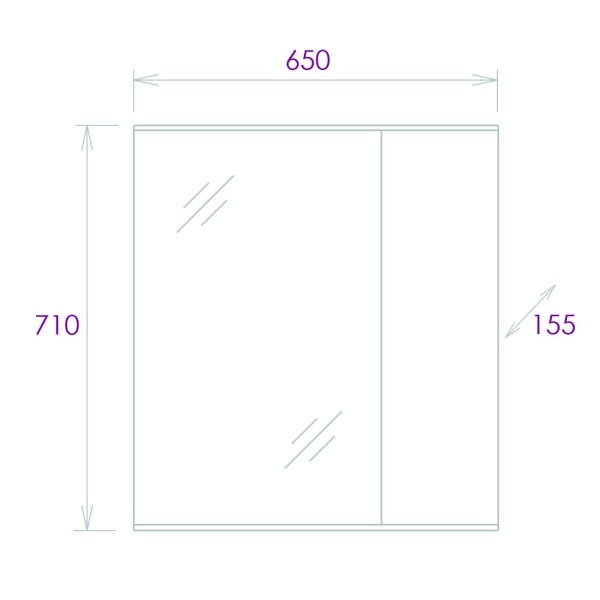 Зеркальный шкаф Onika Марбл 206545 65 см мрамор