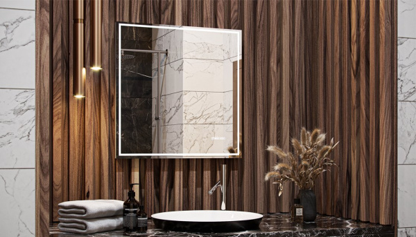 Зеркало Velvex Klaufs 70x70 zkKLA.me.70.al с подсветкой, сенсором, USB и Bluetooth