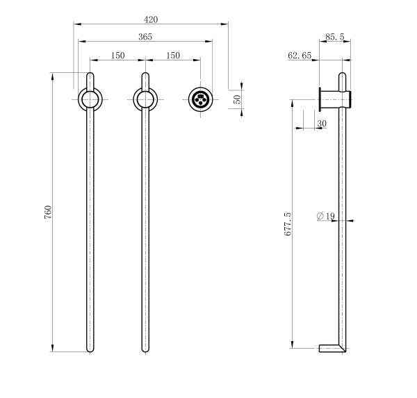 Полотенцесушитель электрический Wonzon & Woghand Leipzig WW-AL3621-BN никель брашированный встраиваемый