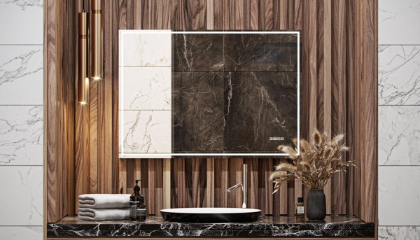 Зеркало Velvex Klaufs 100x75 zkKLA.me.100.al с подсветкой, сенсором, USB и Bluetooth