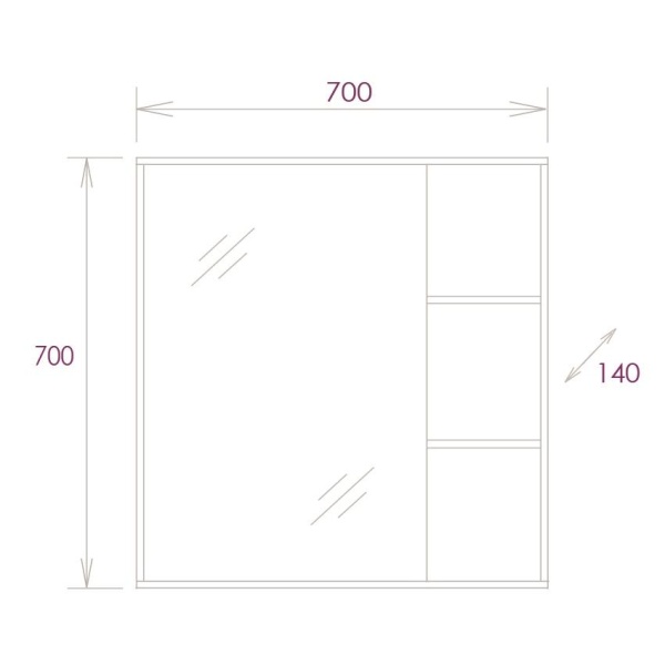 Зеркальный шкаф Onika Тимбер 207045 70 см дуб сонома