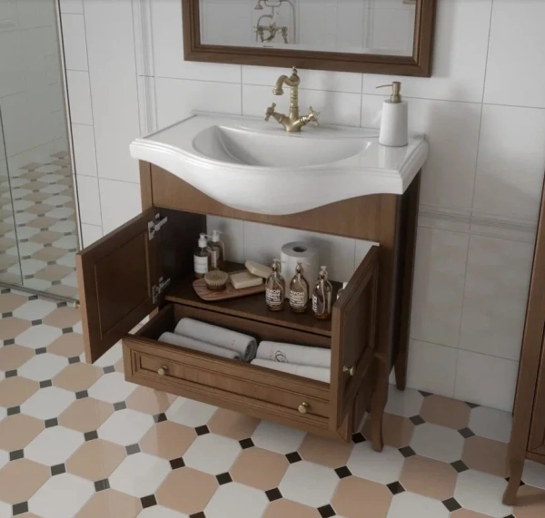 Тумба с раковиной Caprigo Lion 38313-036.000.00.20 80 см орех античный