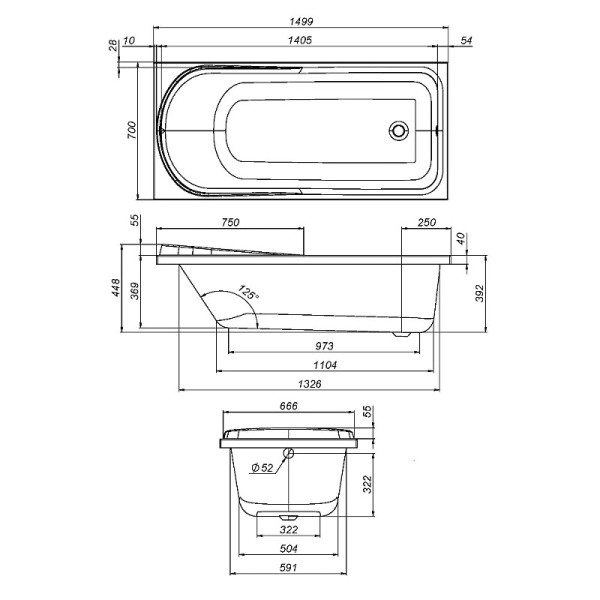Фронтальный экран Am.Pm Like W80A-150-070W-P 160 см белый
