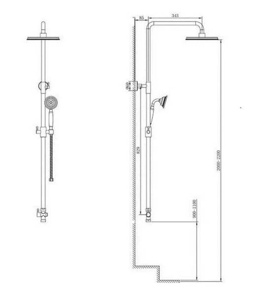 Душевая стойка со смесителем Caprigo Parts 99-564-crm хром