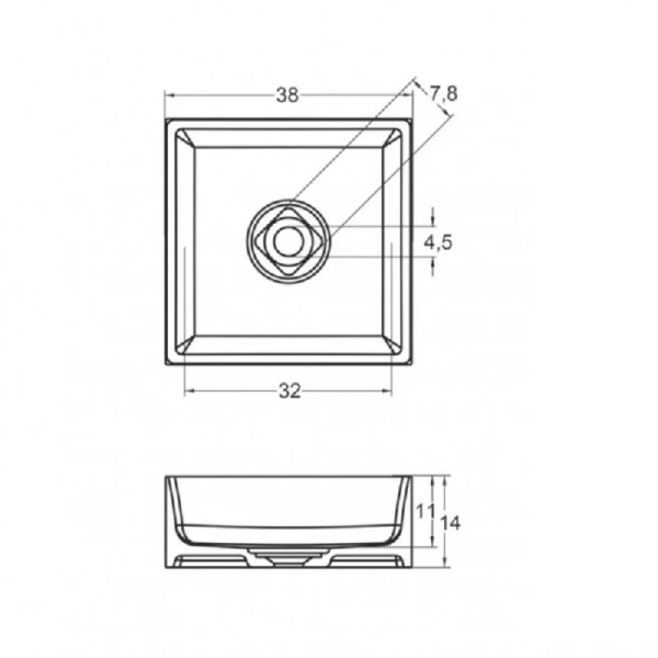 Накладная раковина Riho Square 40 см W023001105 белая