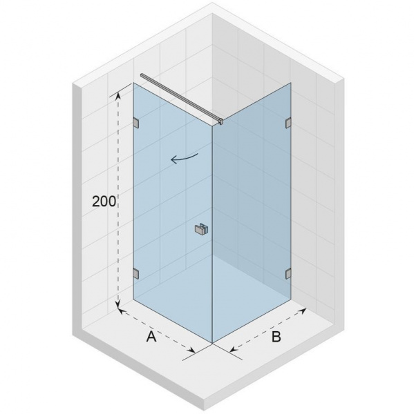 Душевой уголок Riho Scandic 90x200x90 L G001045121 профиль черный