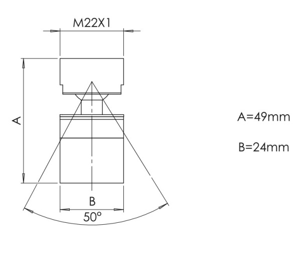Насадка колокол на шарнире с переходником Esko NAARSH хром с черным
