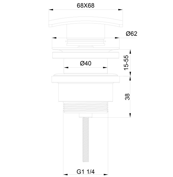 Донный клапан для раковины Wonzon & Woghand WW-88SS13-BN никель брашированный