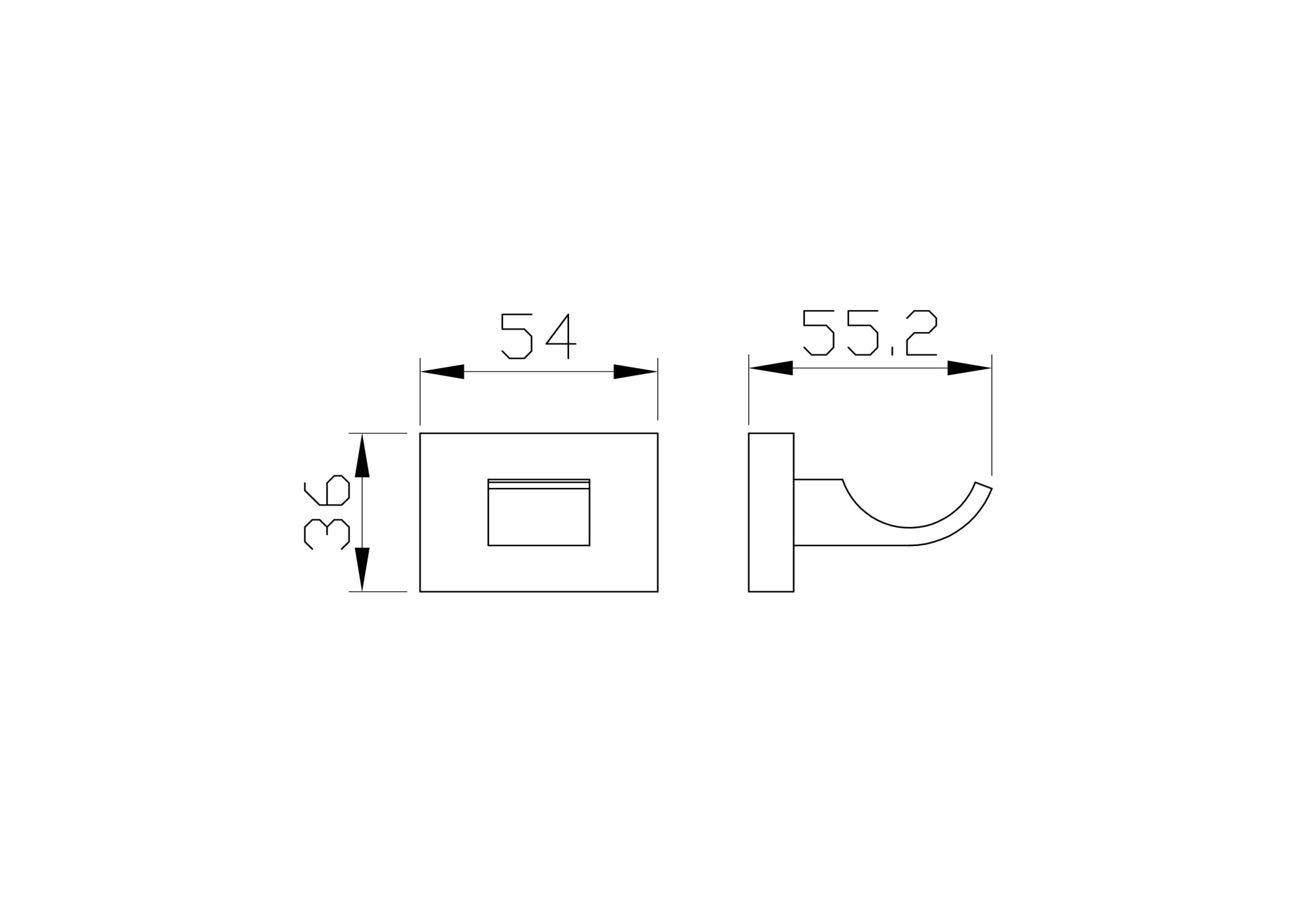 Крючок Wonzon & Woghand Flat WW-9715 хром глянцевый