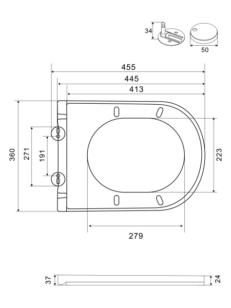 Унитаз подвесной Wonzon & Woghand Nile WW-UP2210-MG серый матовый безободковый