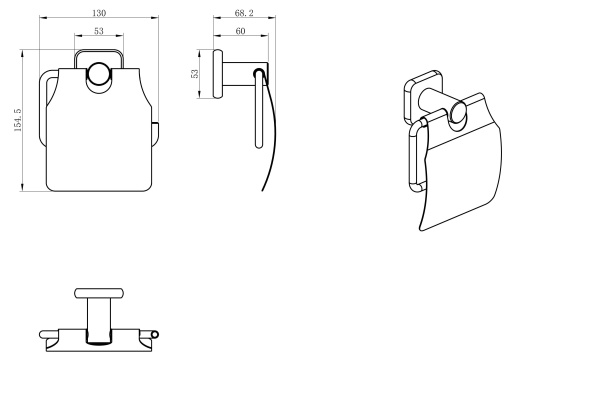 Держатель для туалетной бумаги Wonzon & Woghand WW-V1802-GM темный графит брашированный