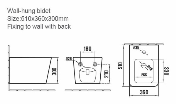 Биде Boheme Zen 967-BIDET-W белый глянец